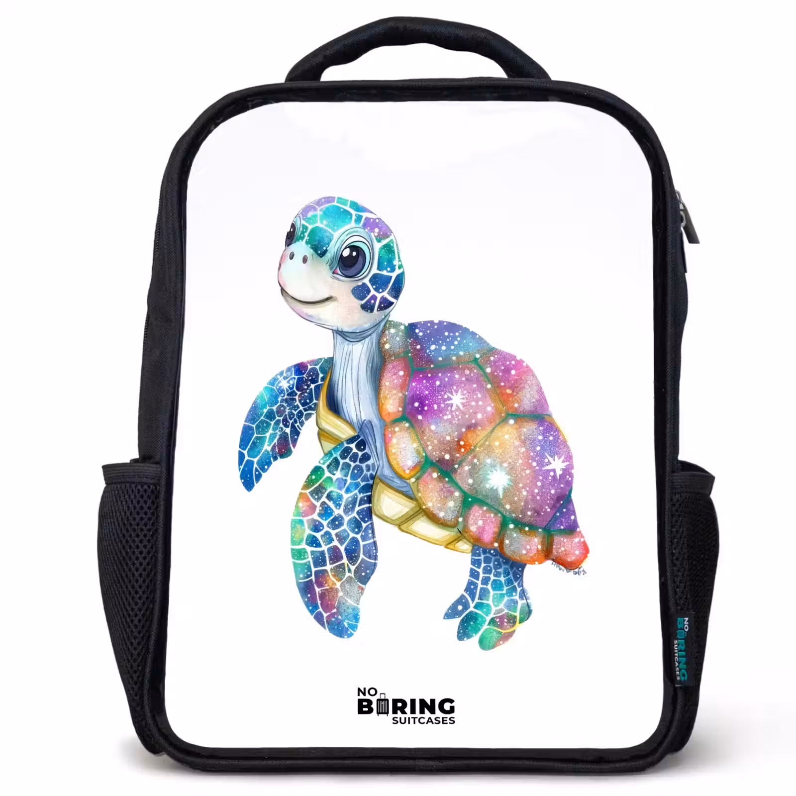 Kids backpack - Black - Colorful turtle as a mosaic — 1