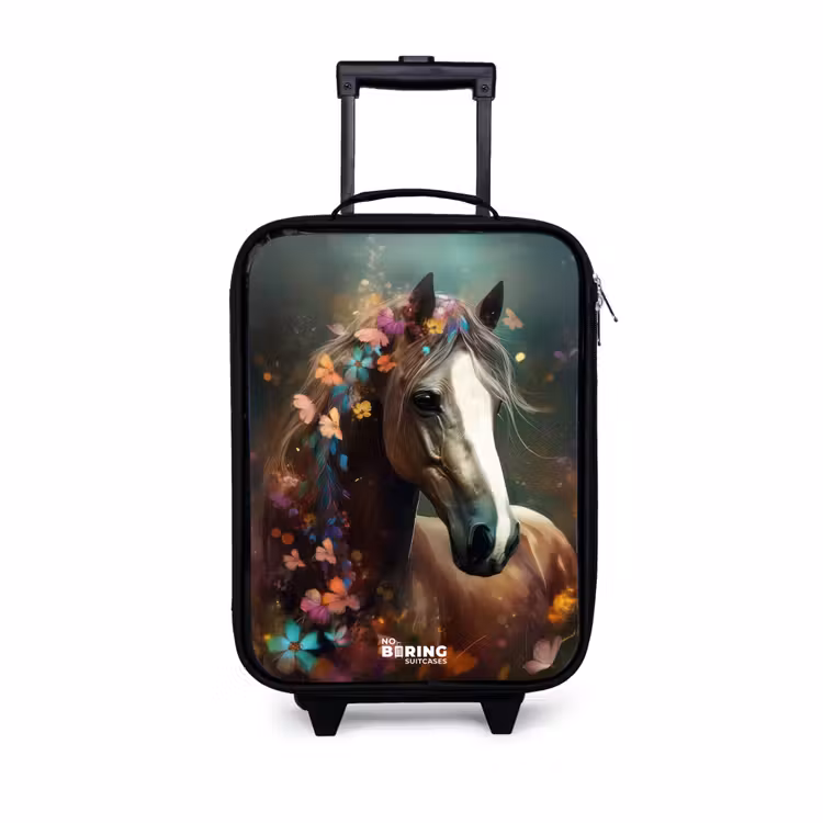 Children's suitcase - Light brown horse among flowers — 1