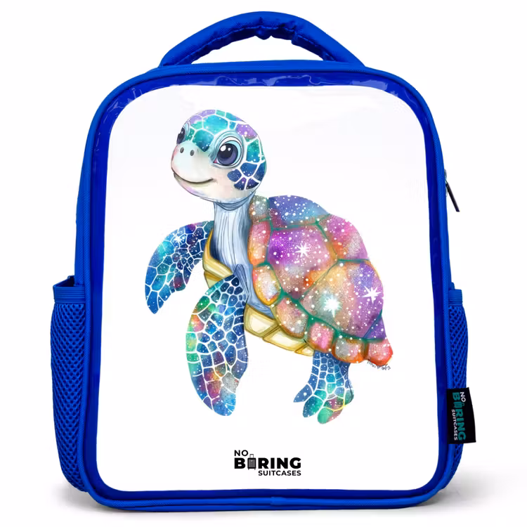 Kids backpack - Blue - Colorful turtle as a mosaic — 1