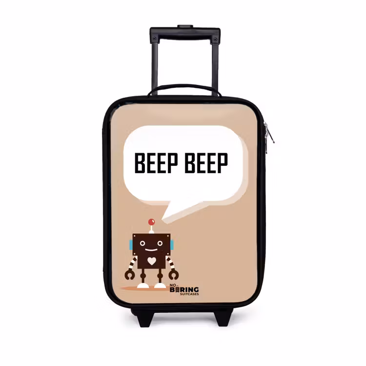 Children's suitcase - Dark brown robot with a text — 1