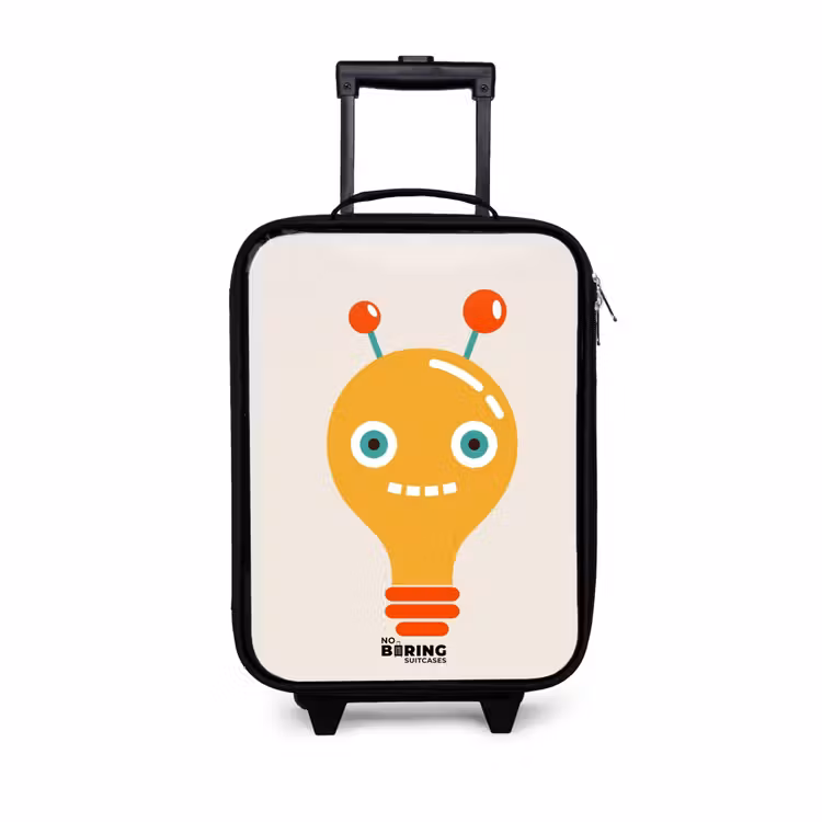 Children's suitcase - Light bulb robot with big eyes — 1