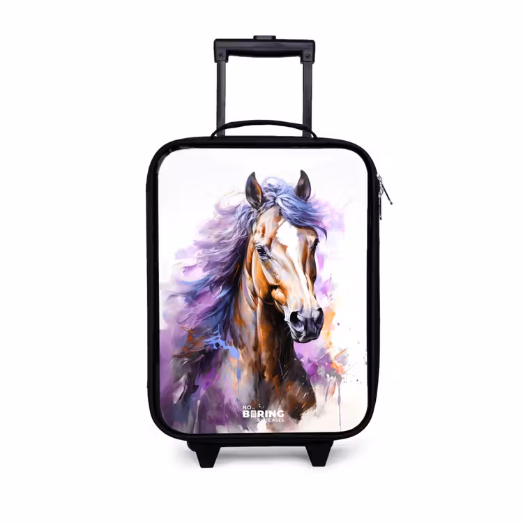 Children's suitcase - Watercolor horse with purple mane — 1