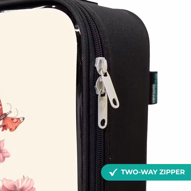 Children's suitcase - White horse head surrounded by flowers and butterflies — 5