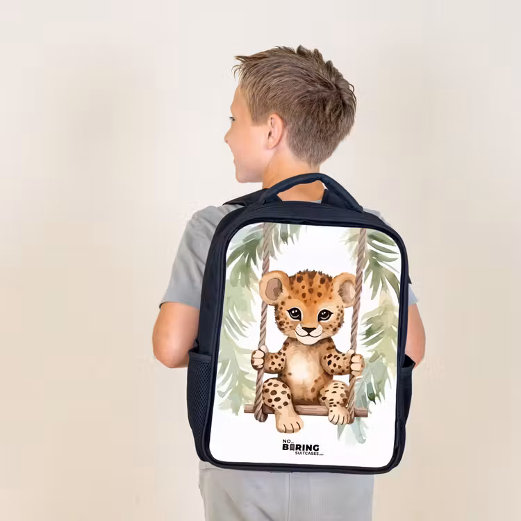 Kids backpack - Black - Levi leopard — 2