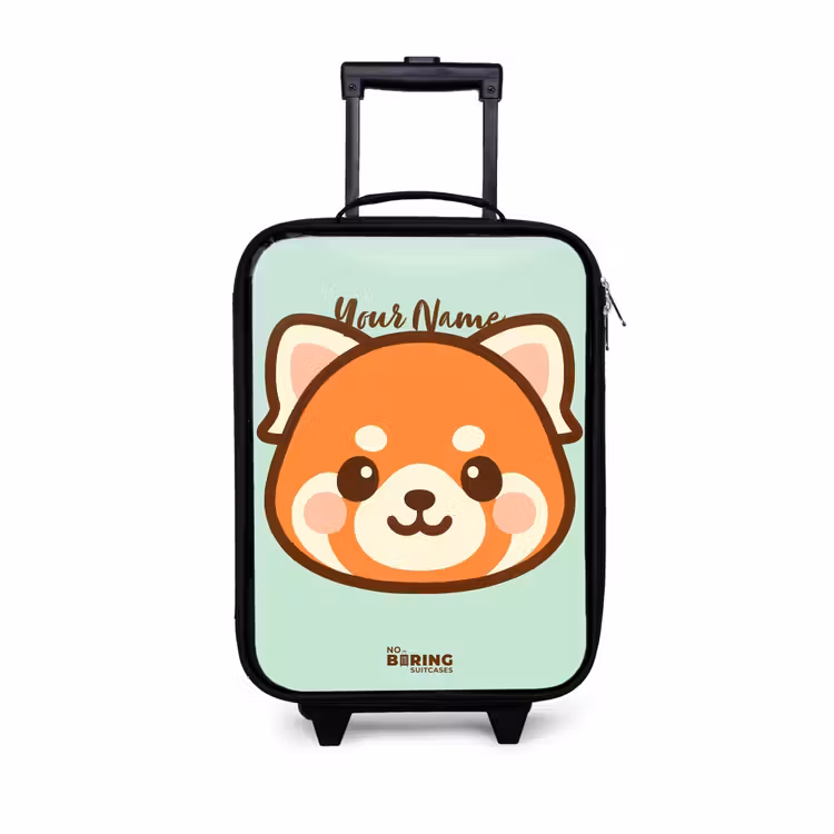 Children's suitcase - Kawai - Red panda - Green — 1