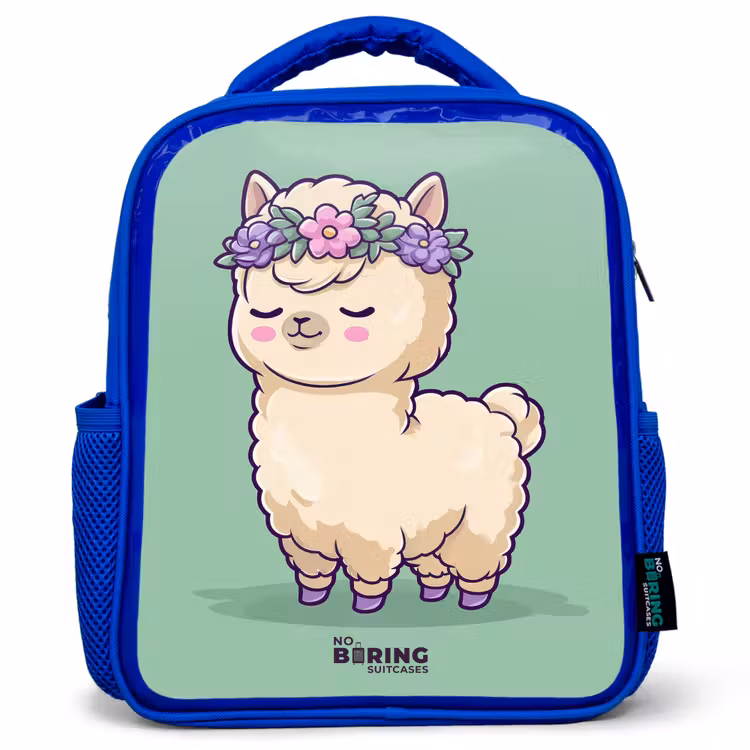 Kids backpack - Blue - Kawai - Alpaca - Green — 1