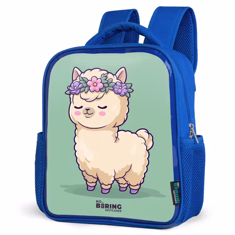 Kids backpack - Blue - Kawai - Alpaca - Green — 3