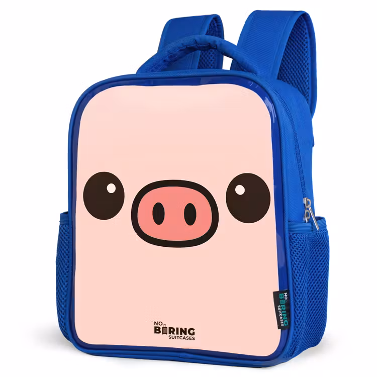 Kids backpack - Blue - Kawai - Pig - Pink — 3