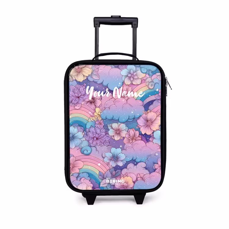Children's suitcase - Illustration of clouds, rainbows and flowers — 1
