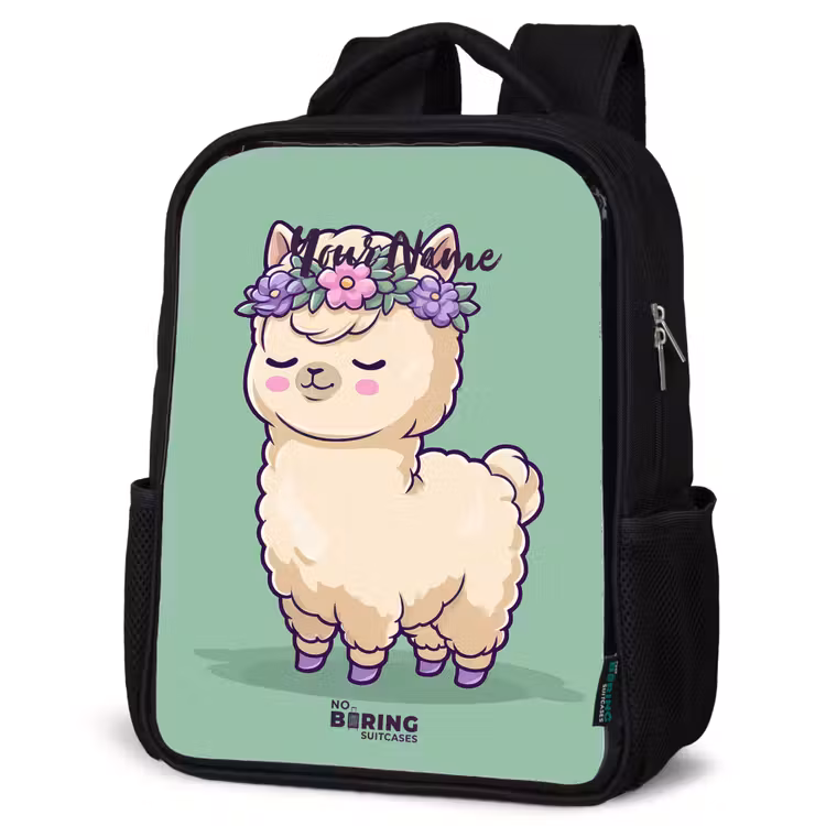 Kids backpack - Black - Kawai - Alpaca - Green — 4