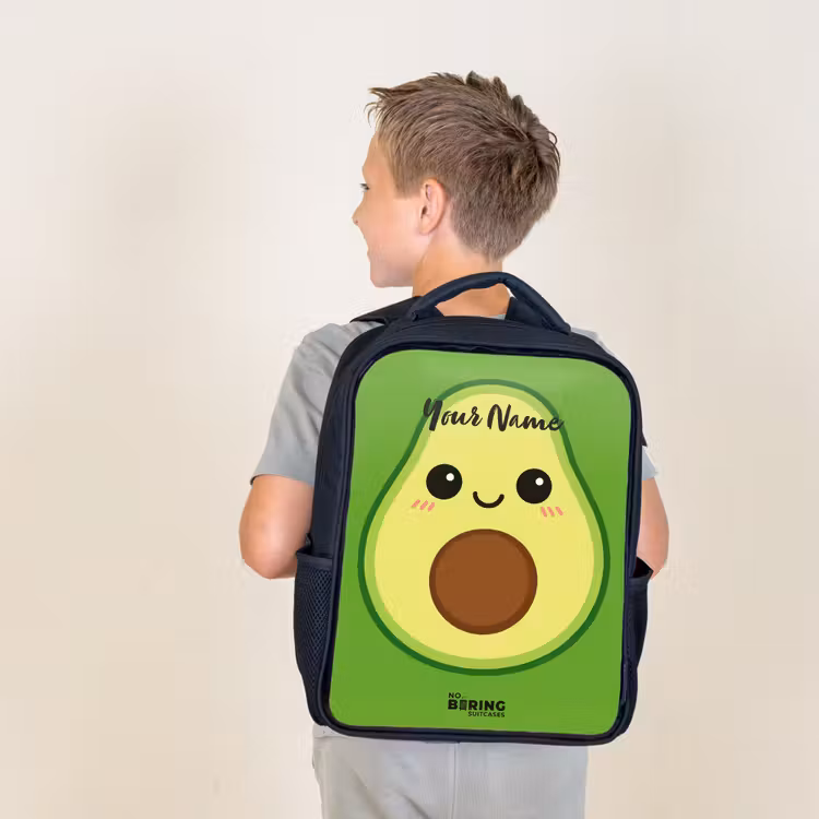 Kids backpack - Black - Kawai - Avocado - Green — 2
