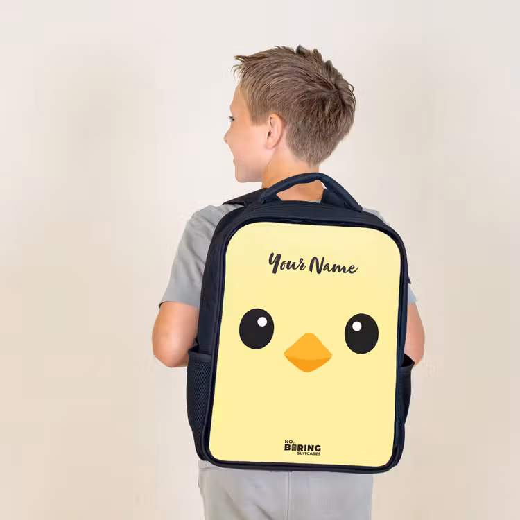 Kids backpack - Black - Kawai - Chick - Yellow — 2