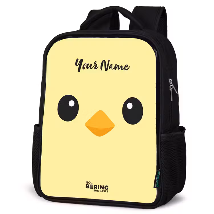 Kids backpack - Black - Kawai - Chick - Yellow — 4