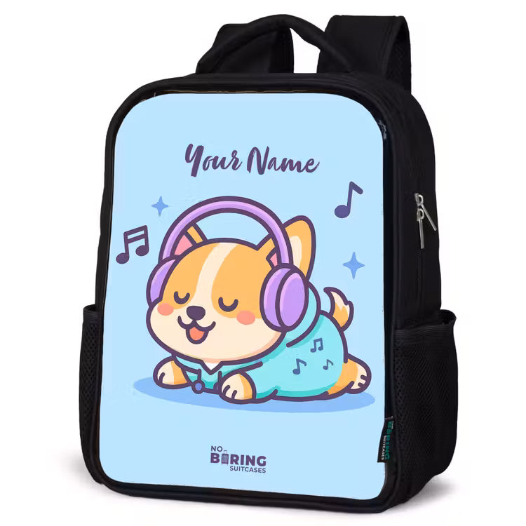Kids backpack - Black - Kawai - Dog - Music — 4