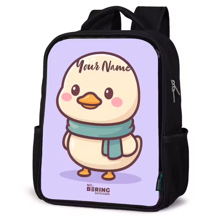 Kids backpack - Black - Kawai - Duck - Scarf — 4