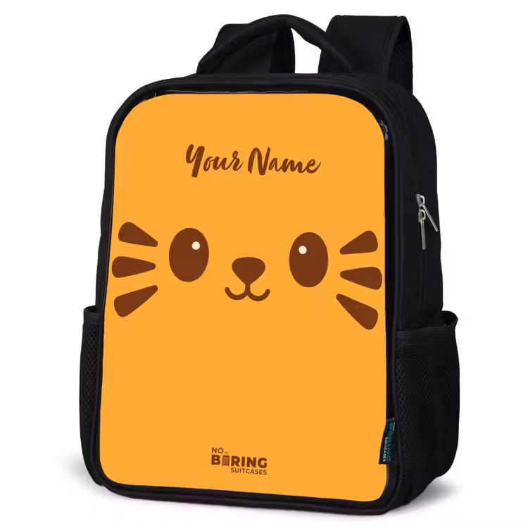 Kids backpack - Black - Kawai - Tiger - Orange — 4