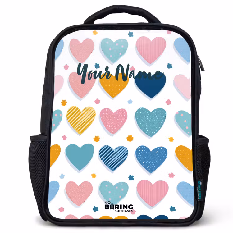 Kids backpack - Black - Heart pattern — 1