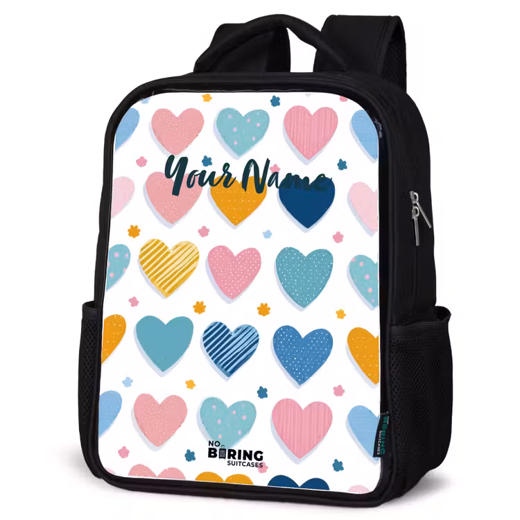 Kids backpack - Black - Heart pattern — 4