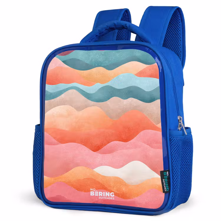 Kids backpack - Blue - Abstract waves — 3