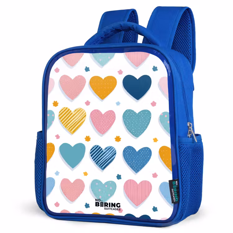 Kids backpack - Blue - Heart pattern — 3