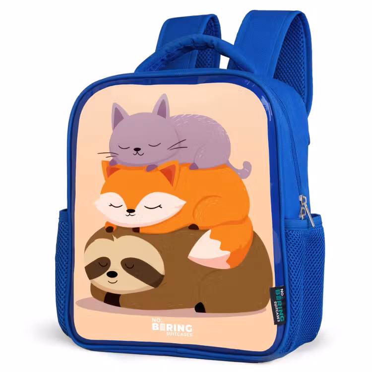 Kids backpack - Blue - Animals - Sleep - Together — 3