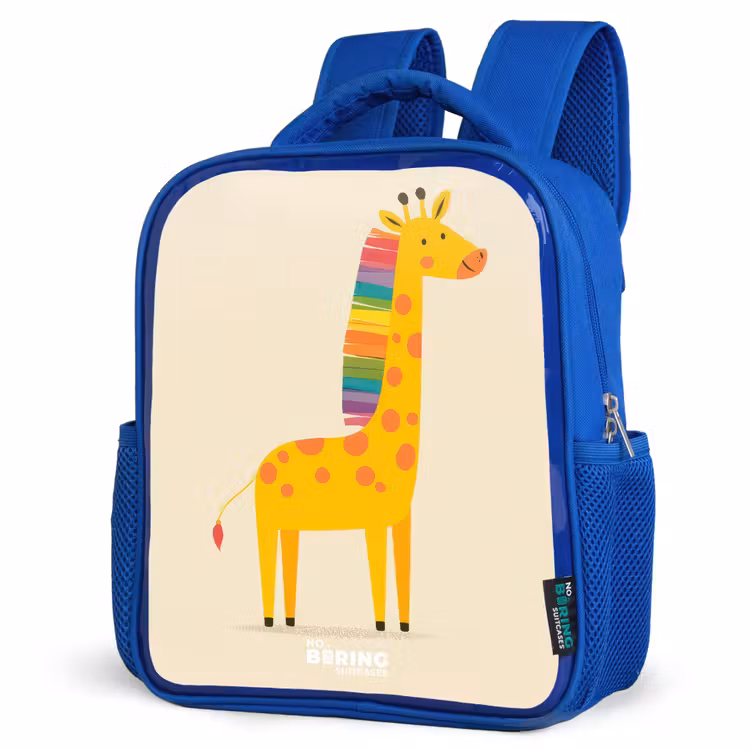 Kids backpack - Blue - Giraffe - Animal - Colorful — 3