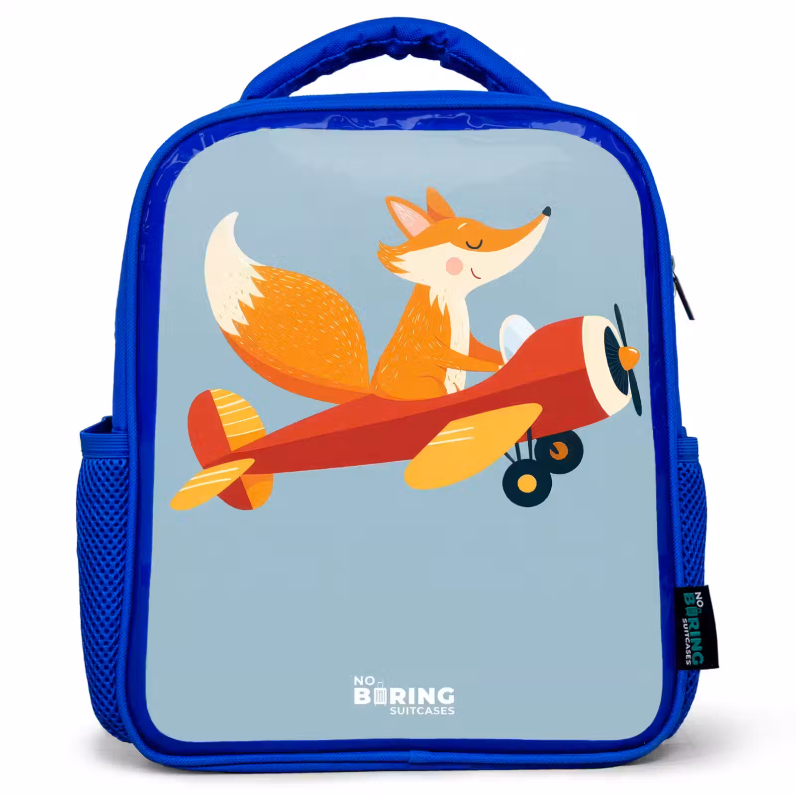 Kids backpack - Blue - Fox - Airplane - Flies — 1