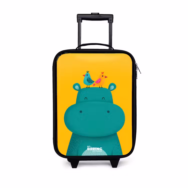 Children's suitcase - Hippo - Birds - Yellow — 1