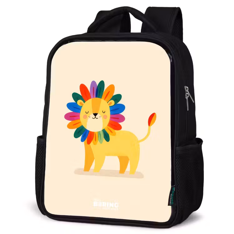 Kids backpack - Black - Lion - Mane - Colorful — 4