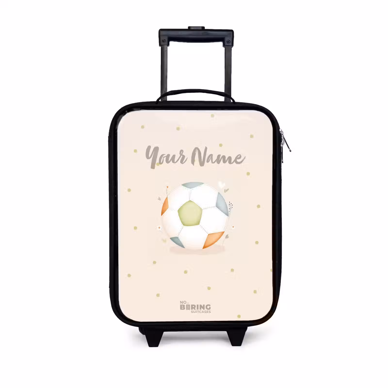 Children's suitcase - Soccer in beige pastel colors — 1