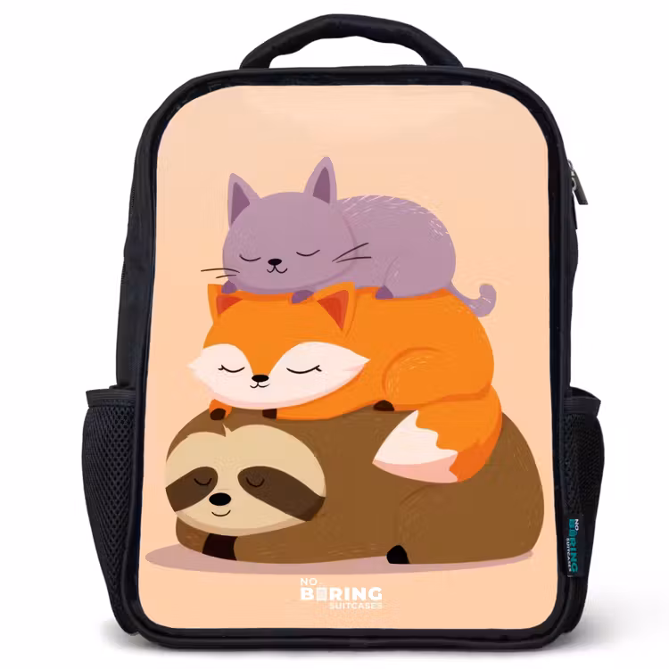 Kids backpack - Black - Animals - Sleep - Together — 1
