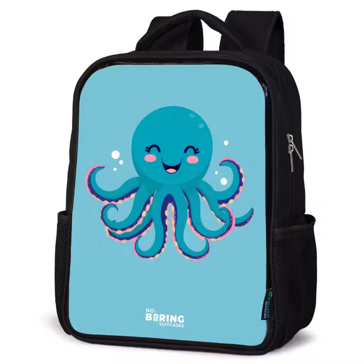 Kids backpack - Black - Octopus - Water - Blue — 4