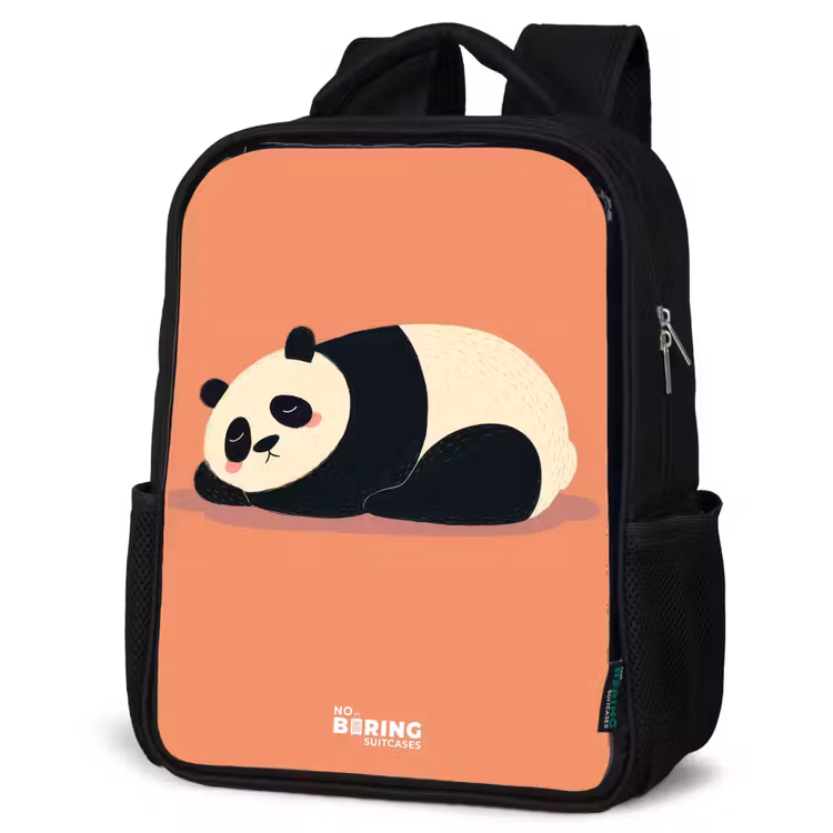 Kids backpack - Black - Panda - Sleeping - Orange — 4