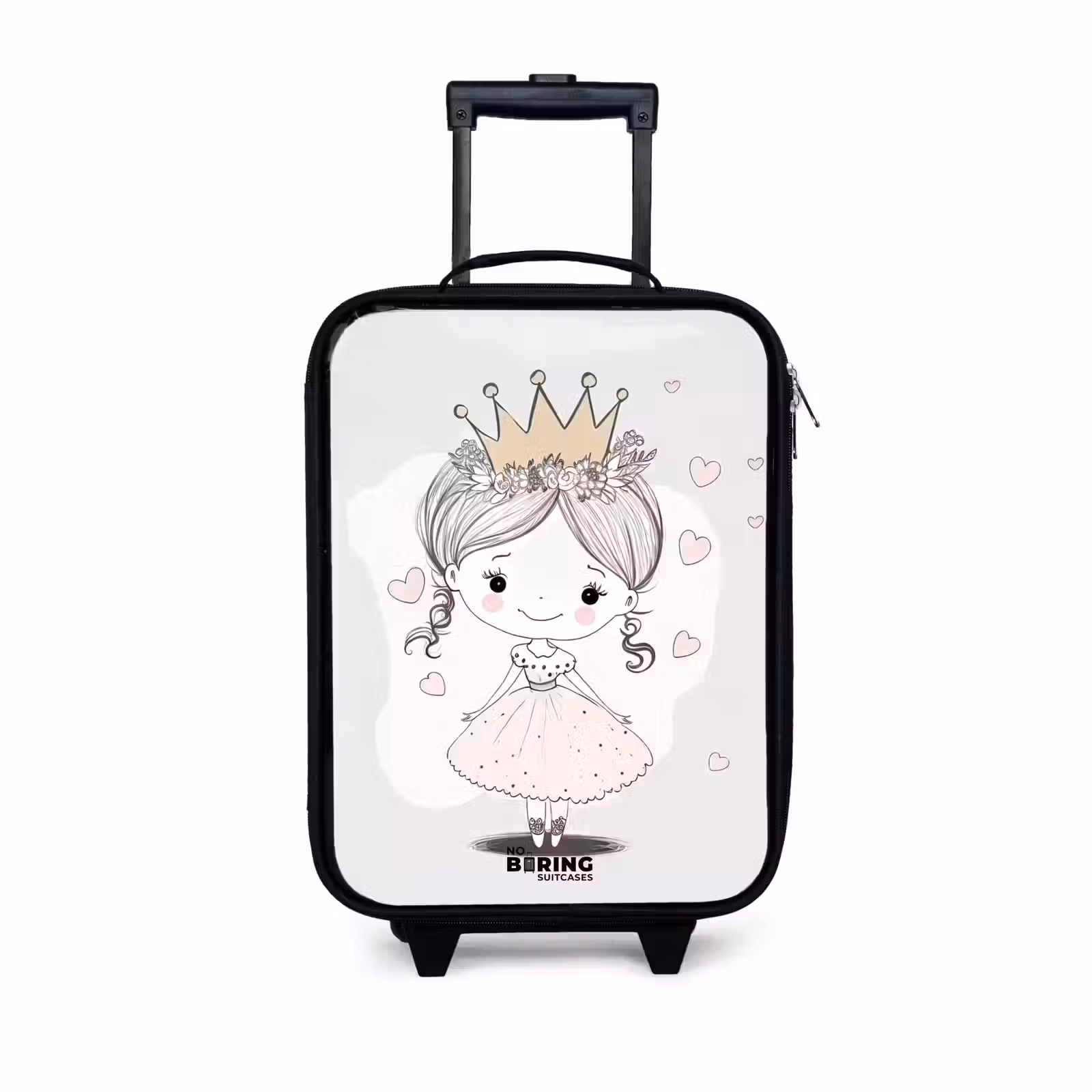 Children's suitcase - Princess with crown and pink hearts — 1