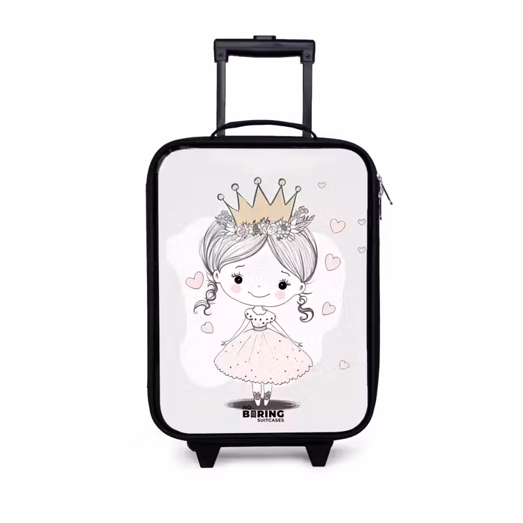 Children's suitcase - Princess with crown and pink hearts — 1