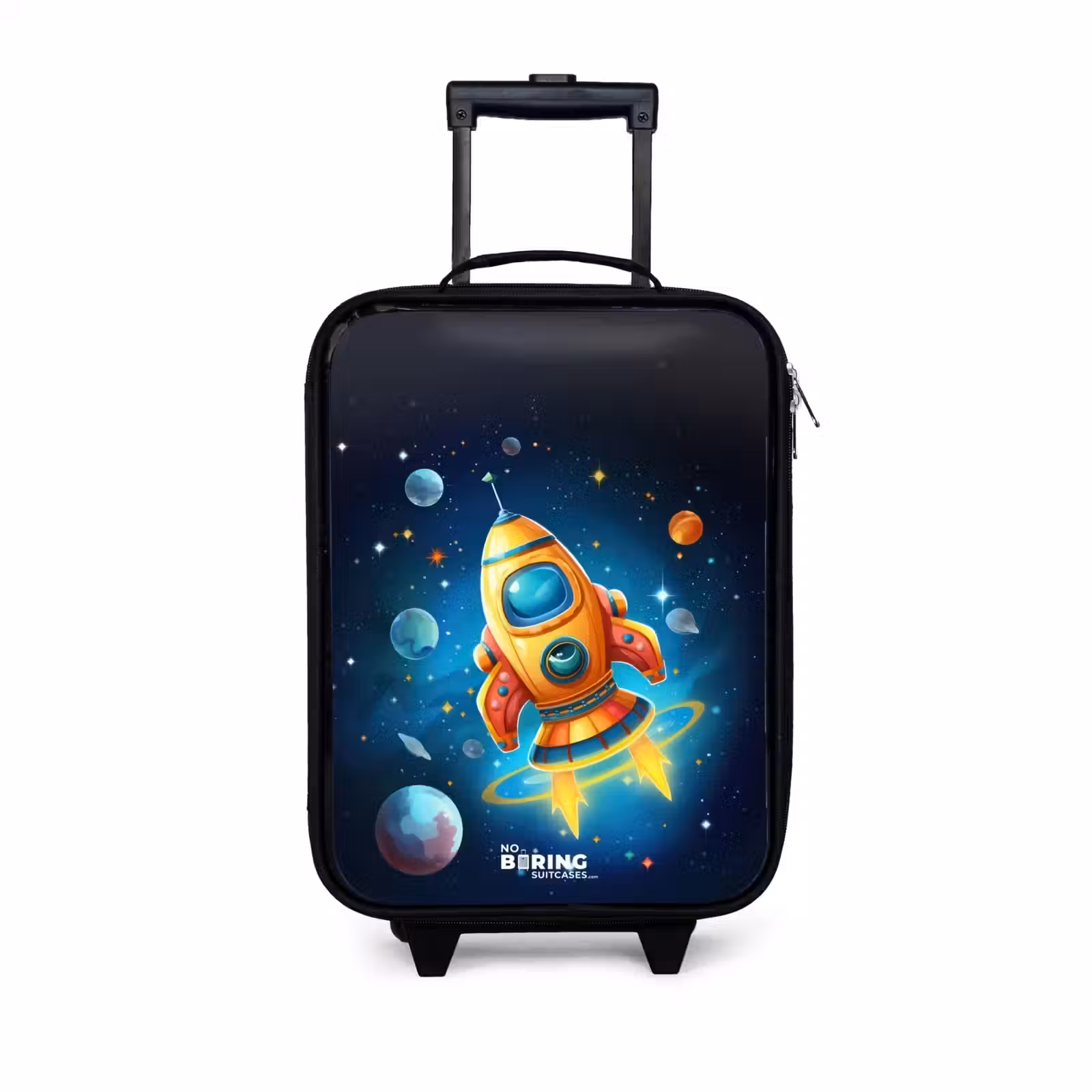 Children's suitcase - Orange rocket in the starry sky — 1