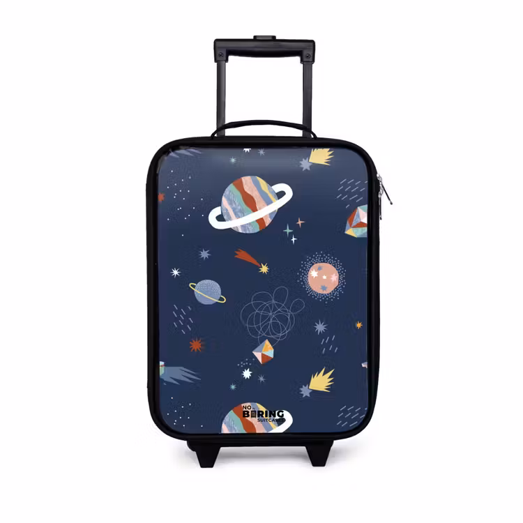 Children's suitcase - colorful planets on a dark background — 1