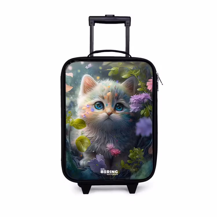 Children's suitcase - Kitten hiding behind flowers — 1