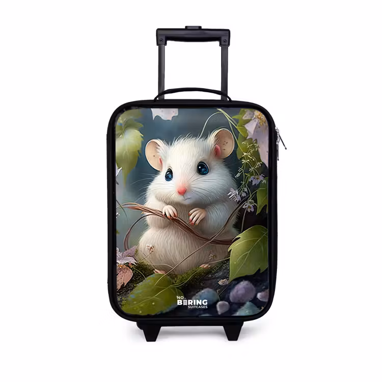 Children's suitcase - Mouse surrounded by leaves — 1
