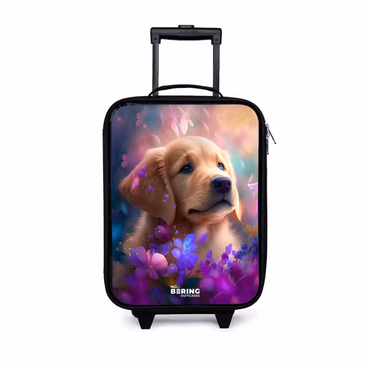 Children's suitcase - Young dog among brightly colored flowers — 1