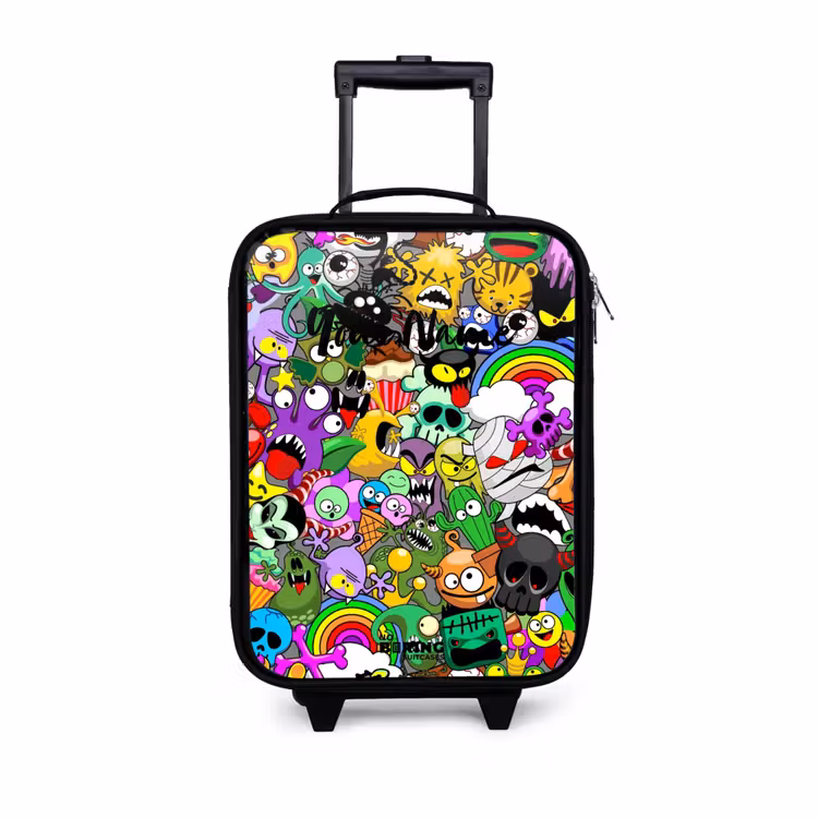 Children's suitcase - Chaotic colorful monster pattern — 1