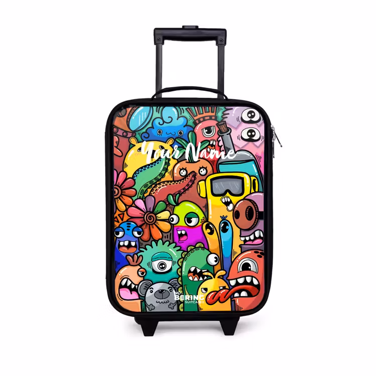 Children's suitcase - Expressive and busy pattern with samples — 1