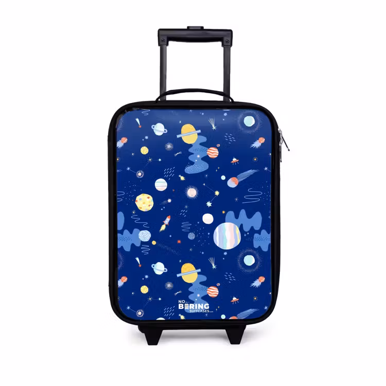 Children's suitcase - Pattern of planets on a dark background — 1