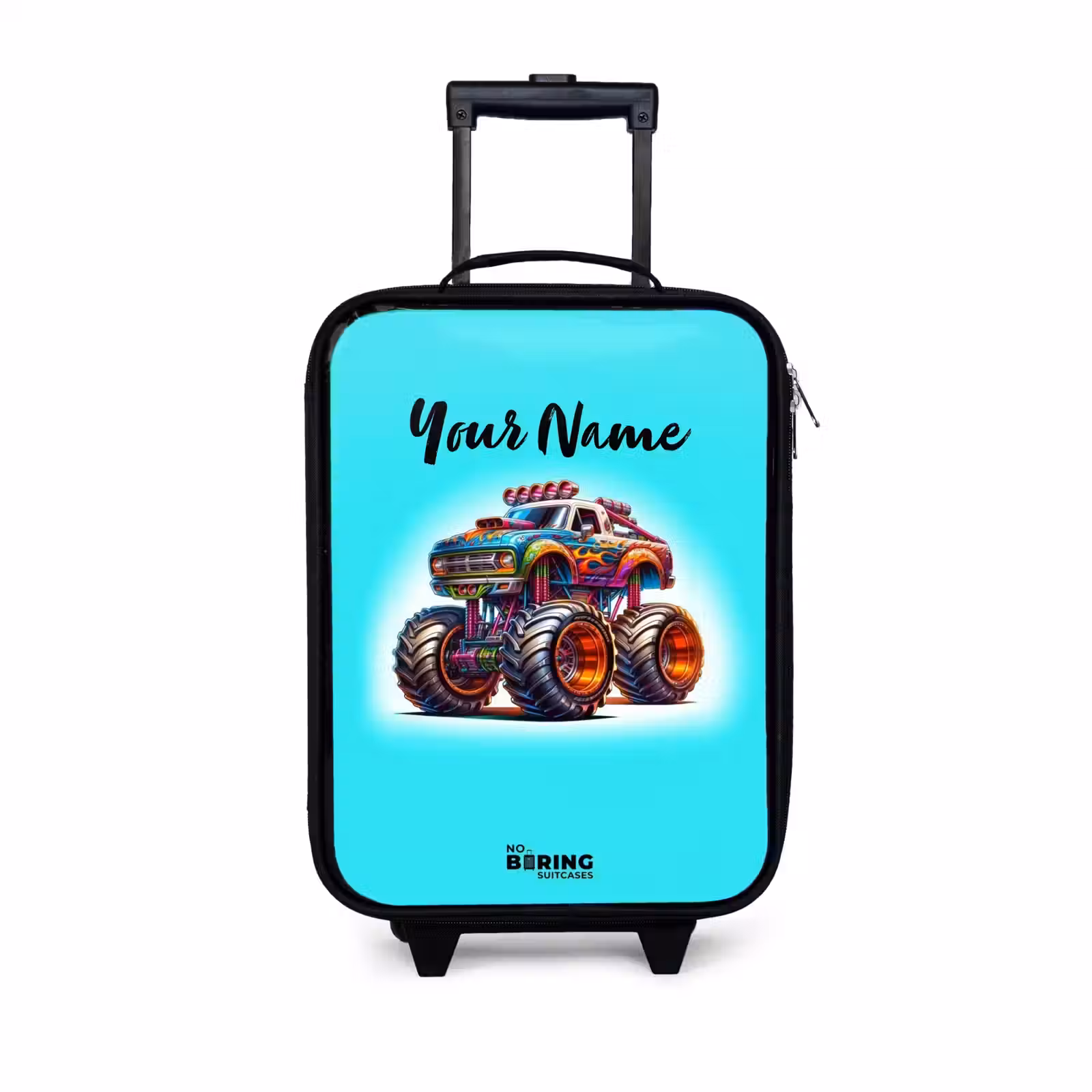 Children's suitcase - Monster Truck on Light Blue Background — 1