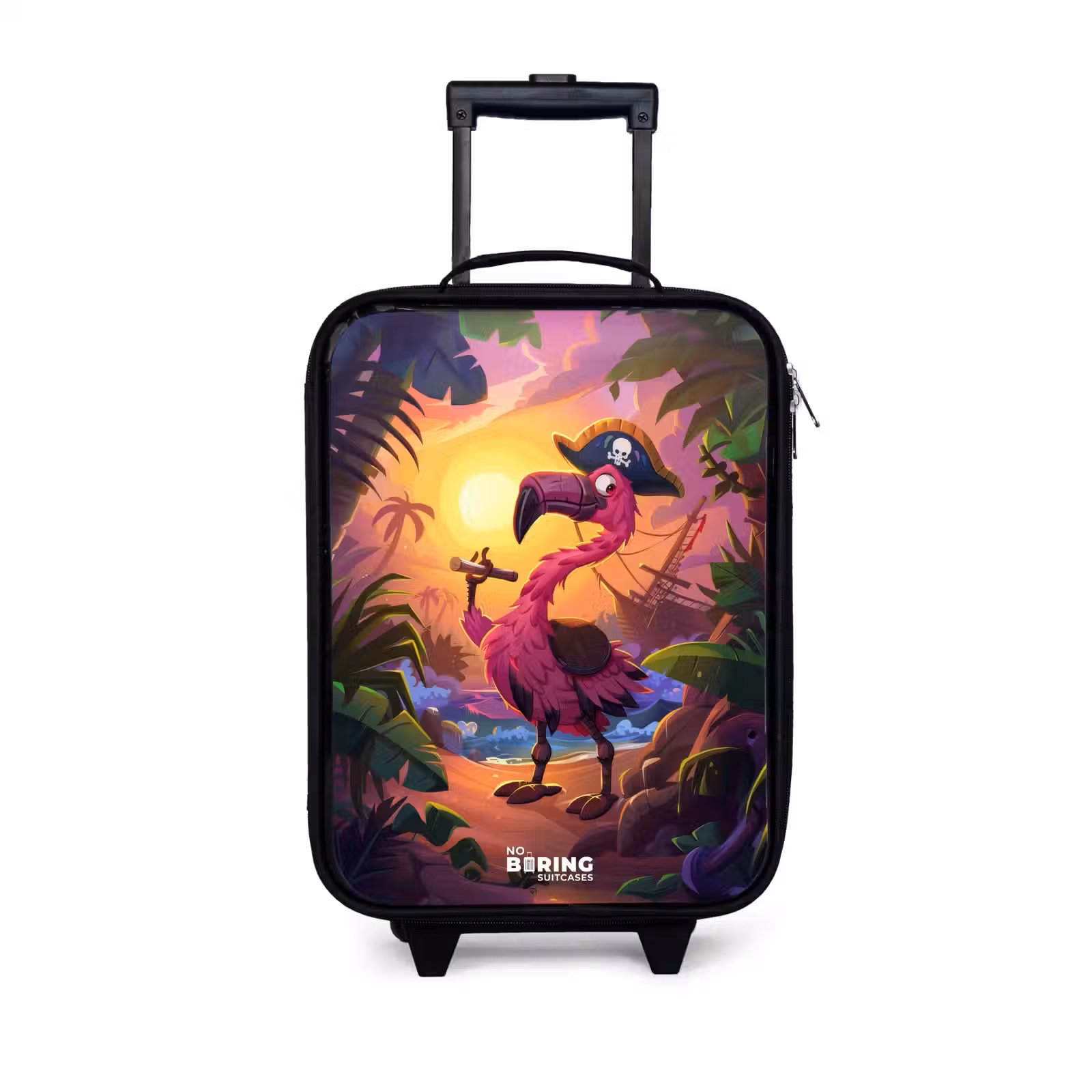 Children's suitcase - Pirate flamingo on a tropical pad — 1