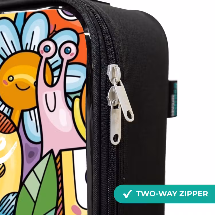 Children's suitcase - Cartoon of different creatures and faces — 5