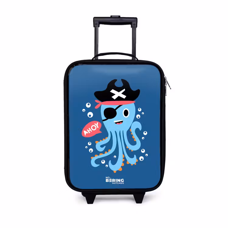 Children's suitcase - Pirate octopus with a hat — 1