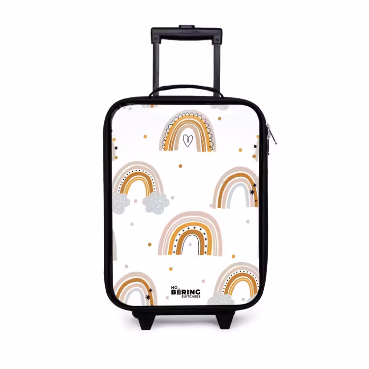 Children's suitcase - Rainbows pattern in soft colors — 1