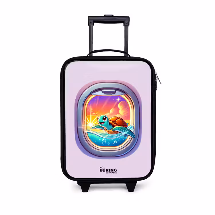 Children's suitcase - Turtle swimming with sunset — 1