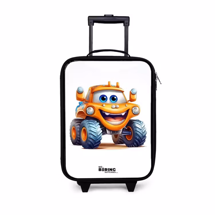 Children's suitcase - Orange monster truck smiling — 1